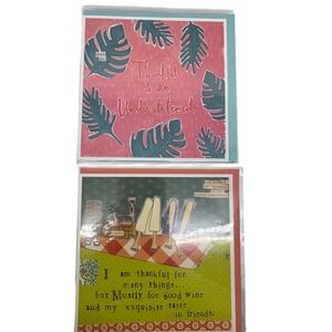 2 Curly Girl‎ Design Thankful for You Greeting Cards Good Wine BFF